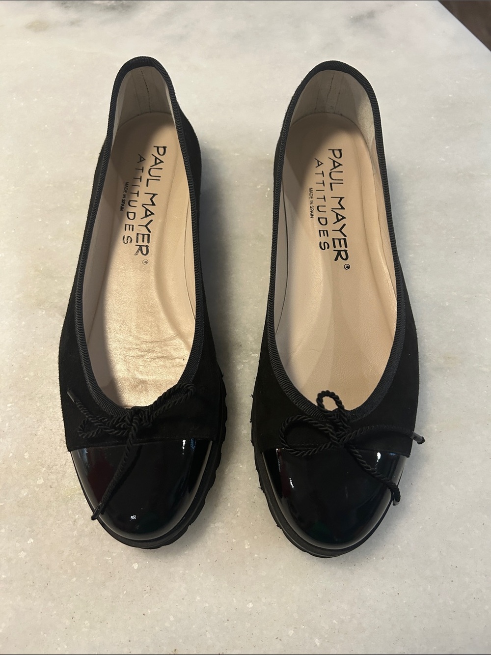 Paul Mayer Attitudes Bravo  ballet flats lug sole Black color size 8.5B Spain